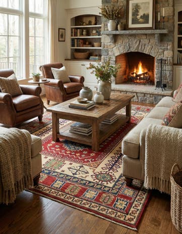 5' 9 x 7' 10 Hand Knotted Kazak Rug