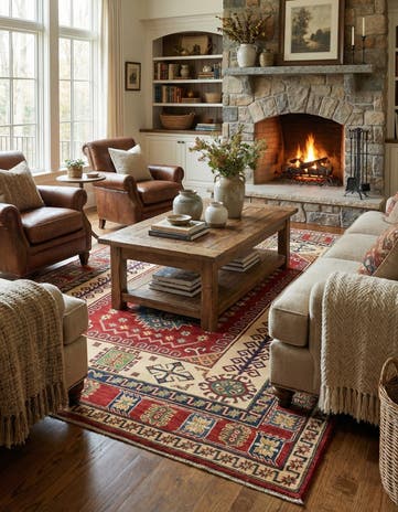 5' 9 x 7' 10 Hand Knotted Kazak Rug