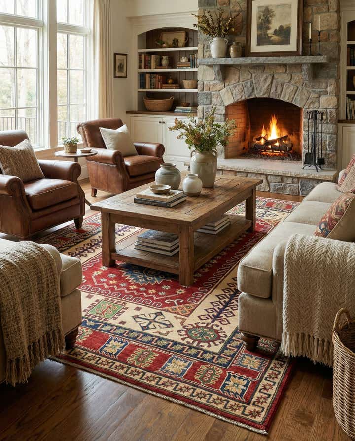 5' 9 x 7' 10 Hand Knotted Kazak Rug