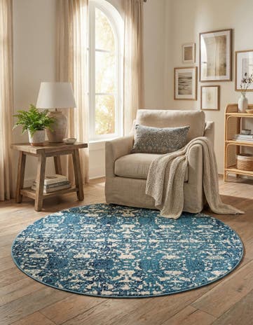 Blue Amulet Round Rug