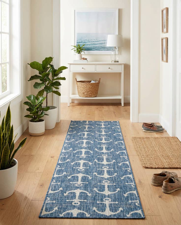 Detail image of 2' x 8' Easy-Clean Coastal Indoor / Outdoor Runner Rug