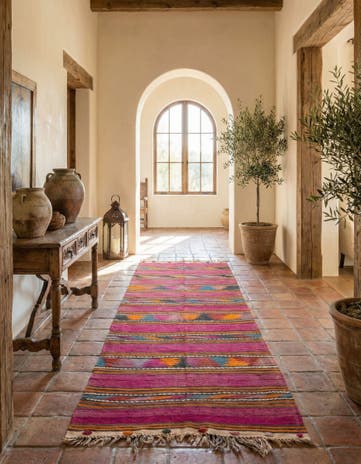 4' x 12' 4 Hand Woven Kilim Fars Wool Runner Rug