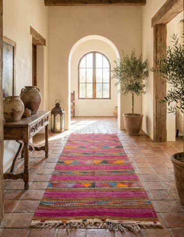 4' x 12' 4 Hand Woven Kilim Fars Wool Runner Rug