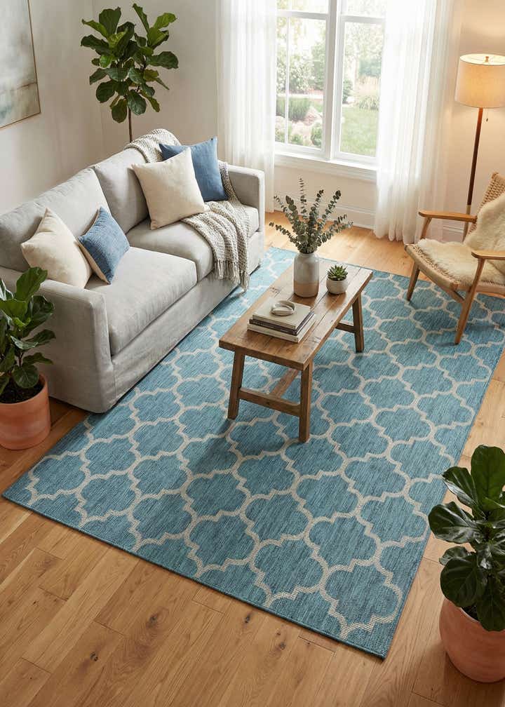 7' x 10' Easy-Clean Trellis Indoor / Outdoor Rug