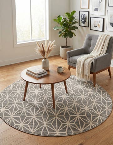 Jill Zarin Gray Uptown Fifth Avenue Round Rug