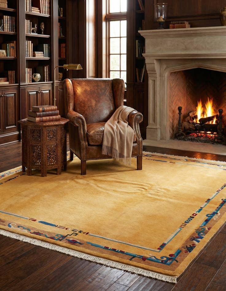 Detail image of  8' 2 x 8' 4  Hand Knotted Tibet Wool Square Rug