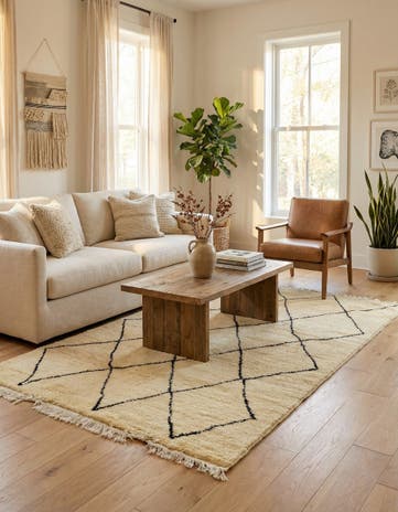 5' x 8' 5 Hand Knotted Moroccan Wool Rug