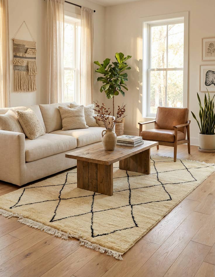 Detail image of 5' x 8' 5  Hand Knotted Moroccan Wool Rug