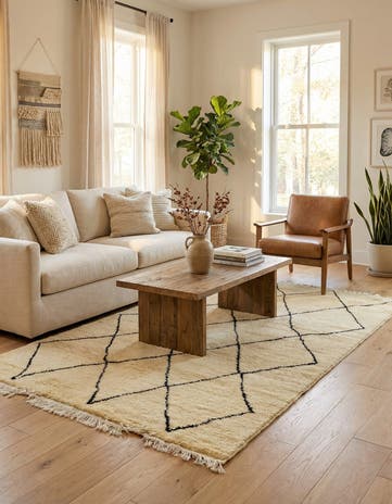 5' x 8' 5 Hand Knotted Moroccan Wool Rug
