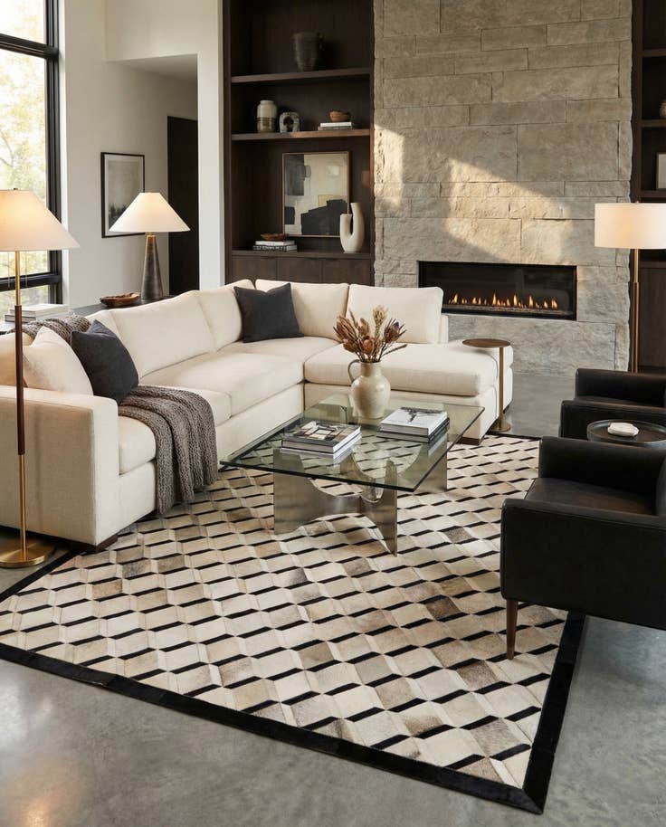 Detail image of 5' x 8' 1 Cowhide - Patchwork Rug