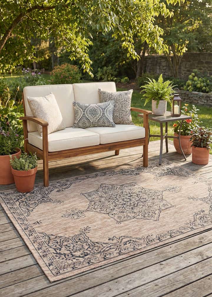 4' x 6' Easy-Clean Traditional Indoor / Outdoor Rug
