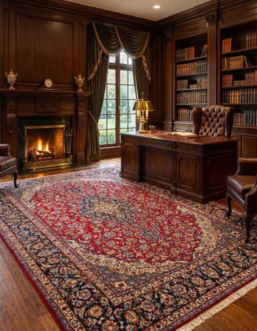 9' 5 x 12' 9 Mashad Wool Rug