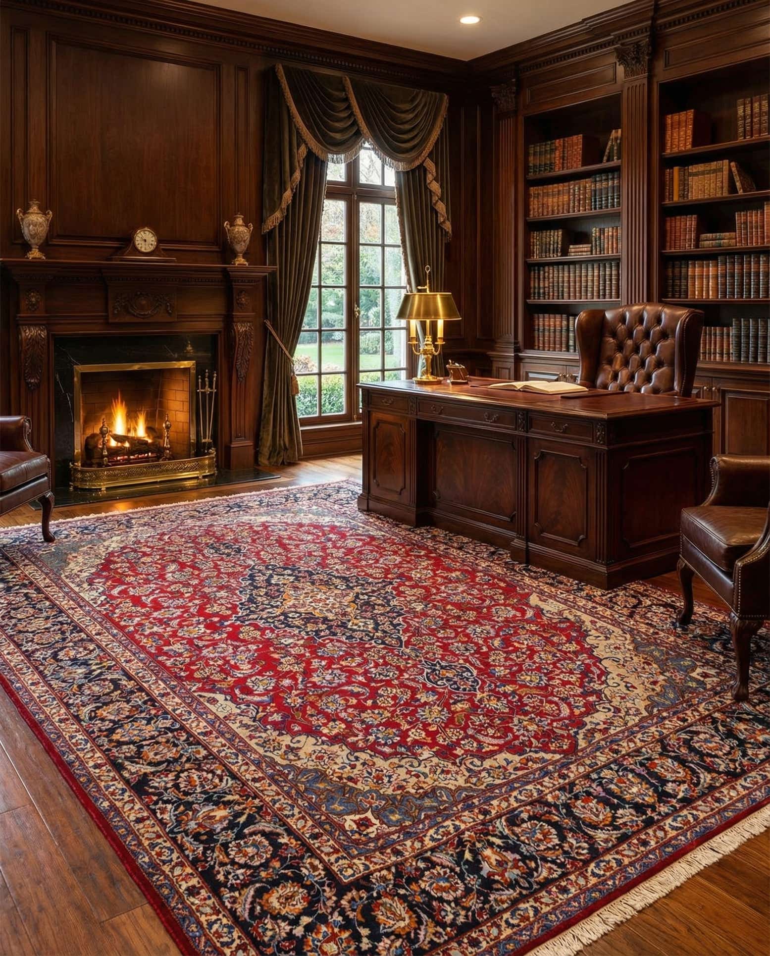 9' 5 x 12' 9 Mashad Wool Rug