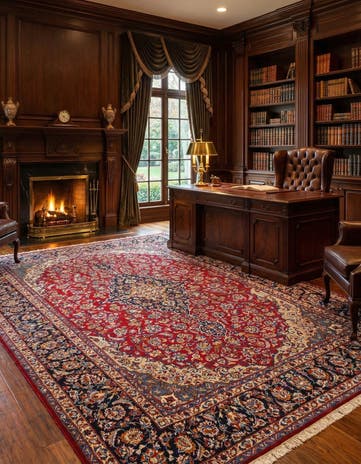 9' 5 x 12' 9 Mashad Wool Rug