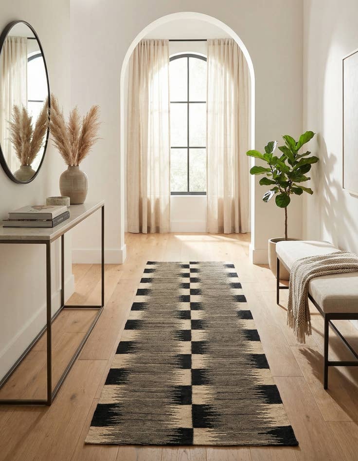 Detail image of 2' 6 x 8' 5  Hand Woven Kilim Modern Wool Runner Rug