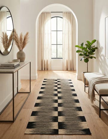 2' 6 x 8' 5 Hand Woven Kilim Modern Wool Runner Rug