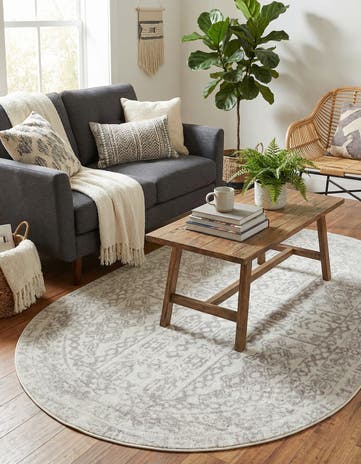 Cream Oxford Oval Rug