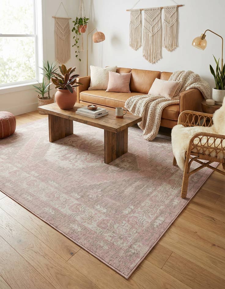 Detail image of  7' x 10'  Washable Traditional Indoor / Outdoor Rug