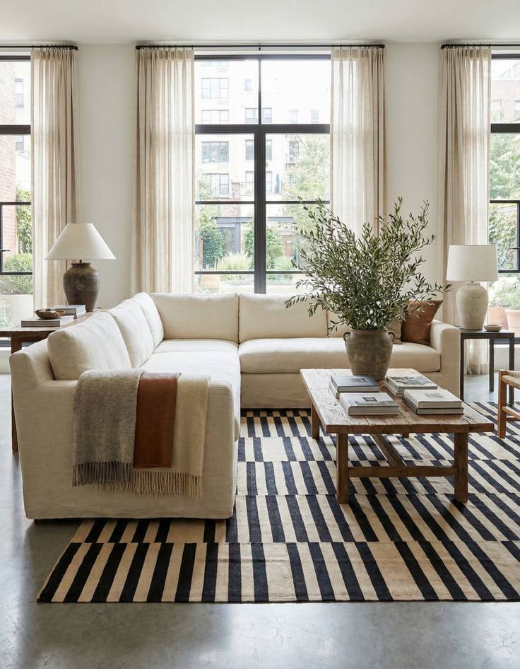 Detail image of 7' 3 x 10' 2  Hand Woven Kilim Modern Wool Rug