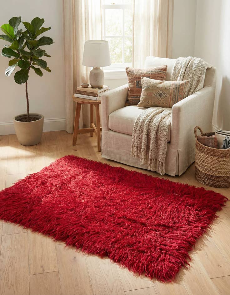 Detail image of  2' 4 x 4' 5  Hand Knotted Moroccan Wool Rug