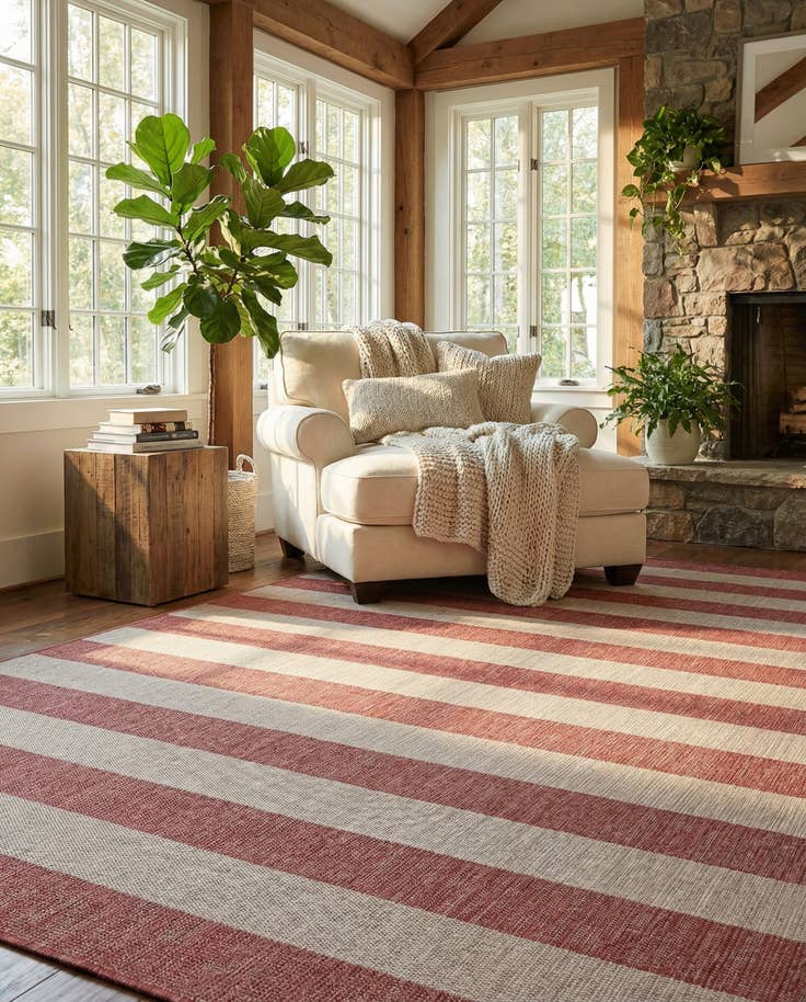 Detail image of 10' x 13' Easy-Clean Ribbon Indoor / Outdoor Rug