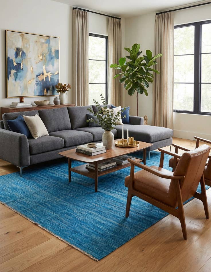 Detail image of 5' 9 x 8'  Hand Woven Kilim Modern Wool Rug