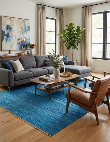 5' 9 x 8' Hand Woven Kilim Modern Wool Rug