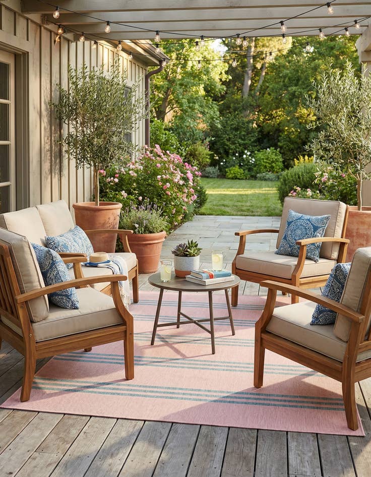 Detail image of 6' x 9' Easy-Clean Jill Zarin Anguilla Indoor / Outdoor Rug
