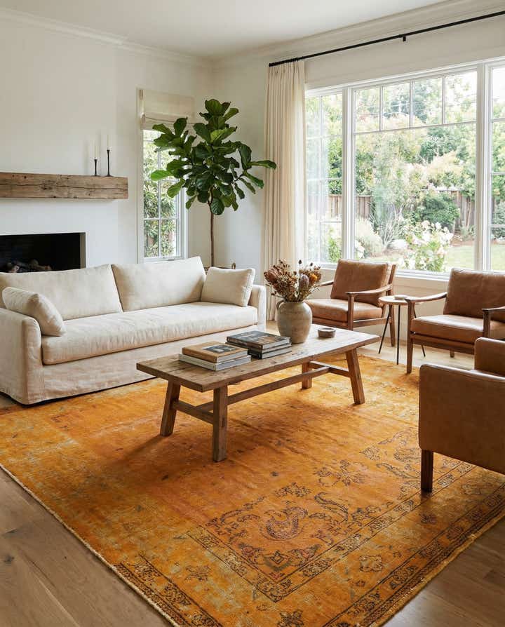 6' 4 x 9' Hand Knotted Ultra Vintage Persian Wool Rug