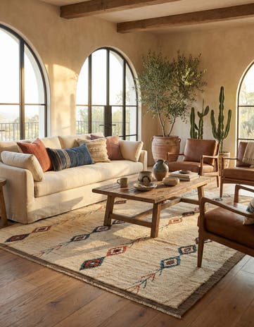 6' 11 x 9' 10 Hand Knotted Moroccan Wool Rug
