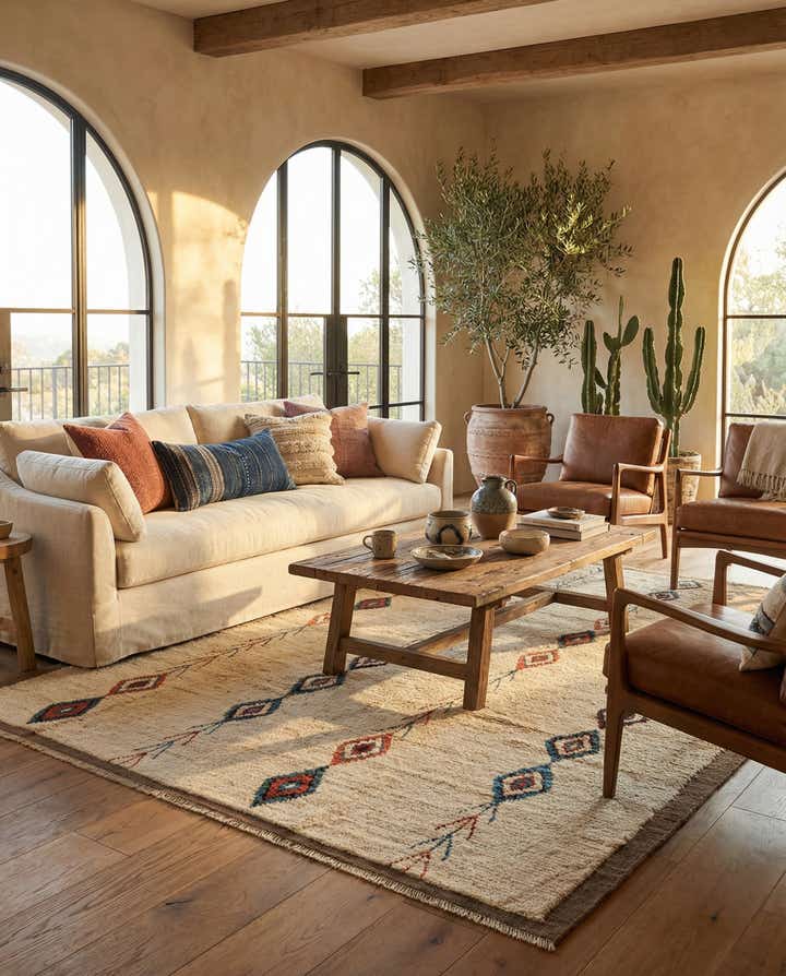 6' 11 x 9' 10 Hand Knotted Moroccan Wool Rug