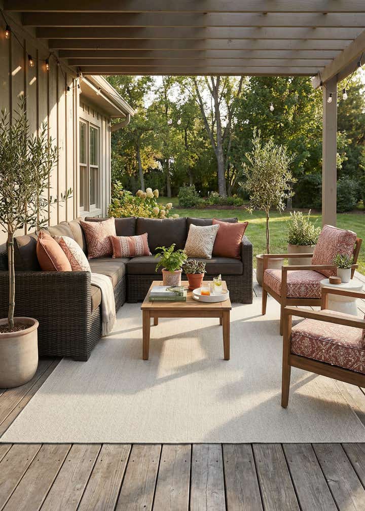 9' x 12' Easy-Clean Solid Indoor / Outdoor Rug
