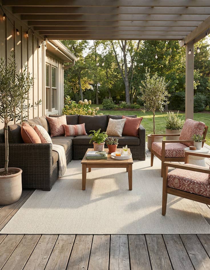 Detail image of 9' x 12'  Washable Solid Indoor / Outdoor Rug