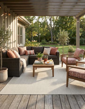 9' x 12' Easy-Clean Solid Indoor / Outdoor Rug