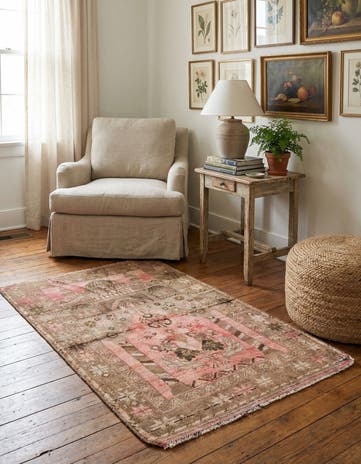 3' x 4' 7 Hand Knotted Ultra Vintage Persian Wool Rug