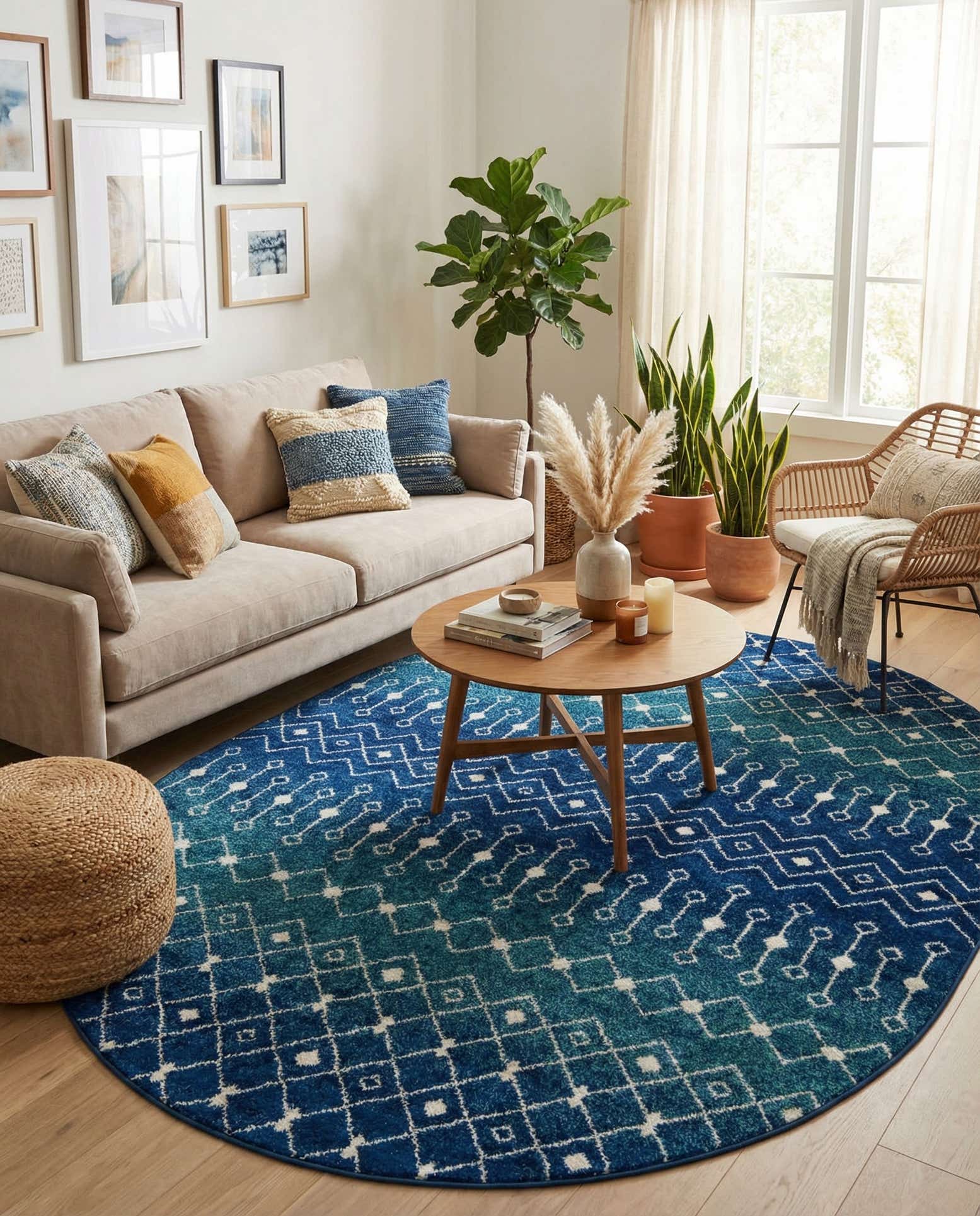 7' 10 x 10' Moroccan Trellis Oval Rug