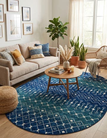 7' 10 x 10' Moroccan Trellis Oval Rug