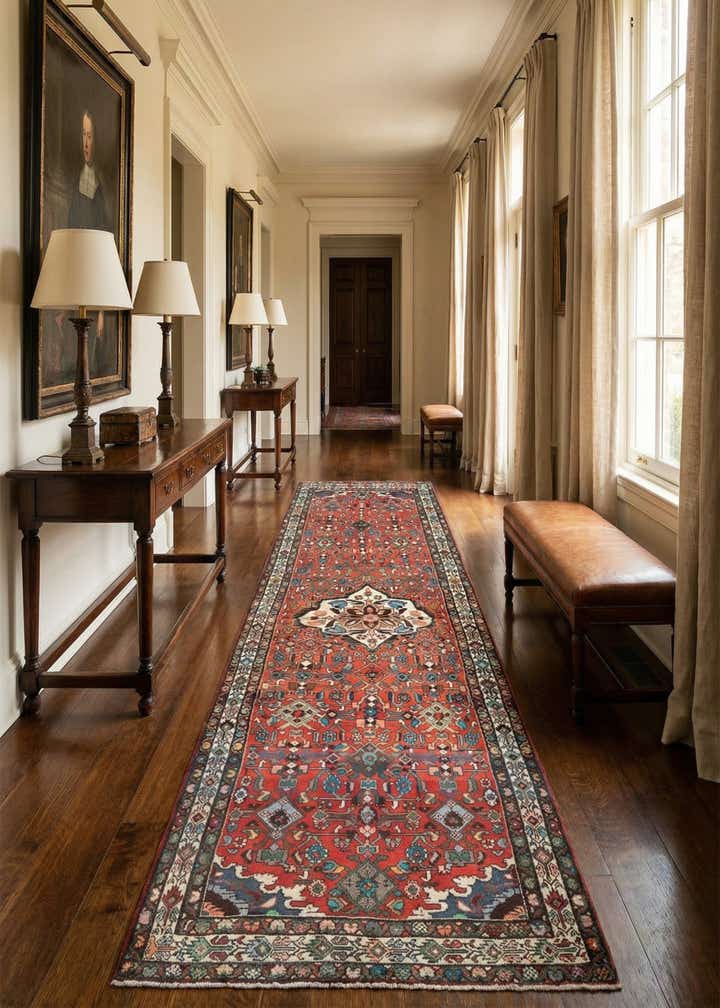 4' 3 x 13' Hamedan Runner Rug