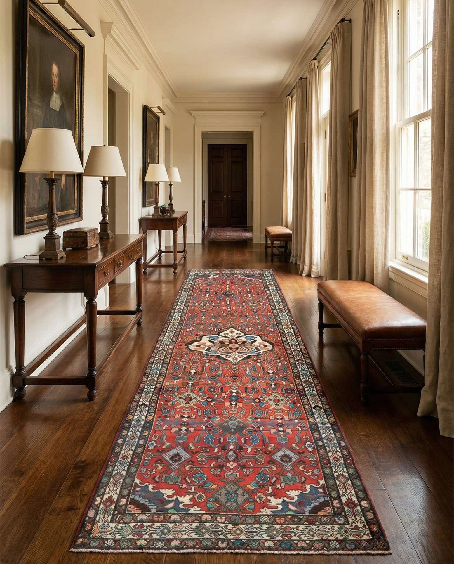 4' 3 x 13' Hamedan Runner Rug