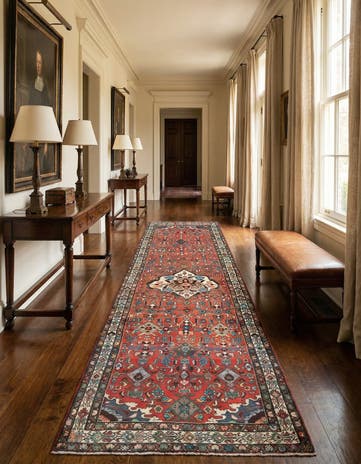 4' 3 x 13' Hamedan Runner Rug