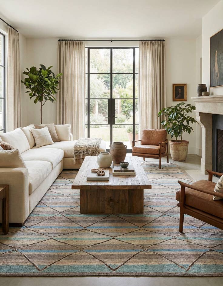 Detail image of  9' 2 x 11' 9  Hand Knotted Moroccan Wool Rug