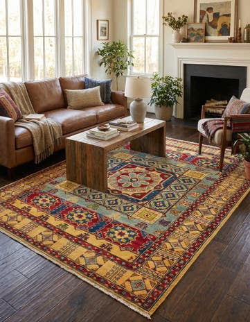 5' 2 x 6' 7 Hand Knotted Kazak Rug