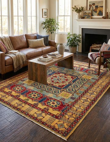 5' 2 x 6' 7 Hand Knotted Kazak Rug