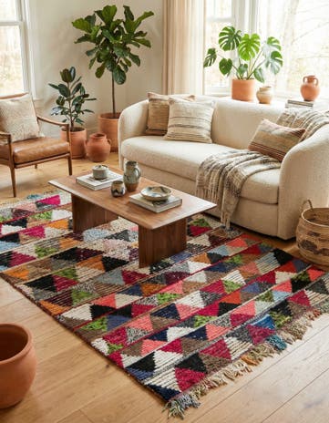 5' 3 x 7' 6 Hand Knotted Moroccan Wool Rug