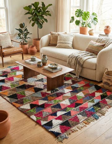 5' 3 x 7' 6 Hand Knotted Moroccan Wool Rug