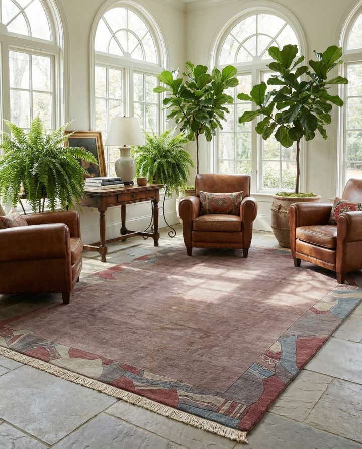 6' 8 x 9' 8 Hand Knotted Tibet Wool Rug