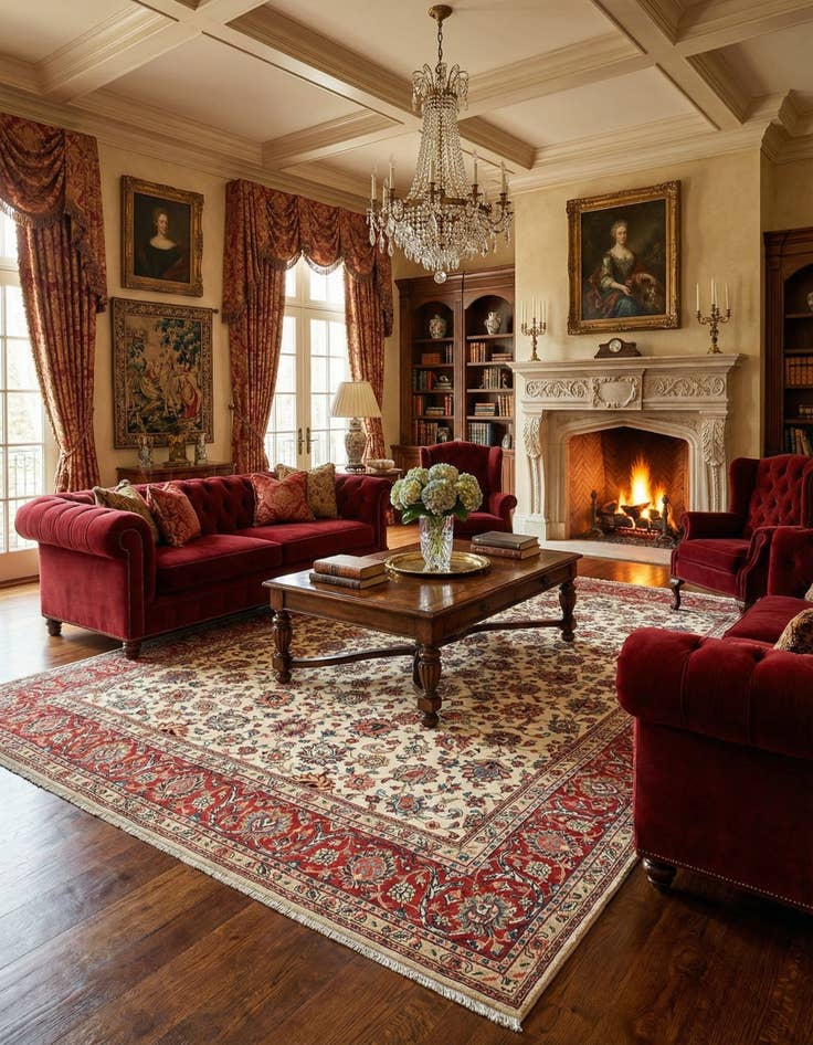 Detail image of 8' 9 x 12' Kashan Wool Rug