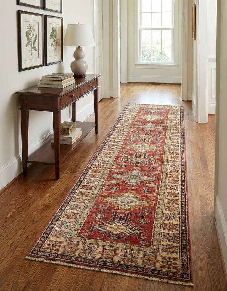 Detail image of 2' 9 x 10'  Hand Knotted Kazak Oriental Runner Rug