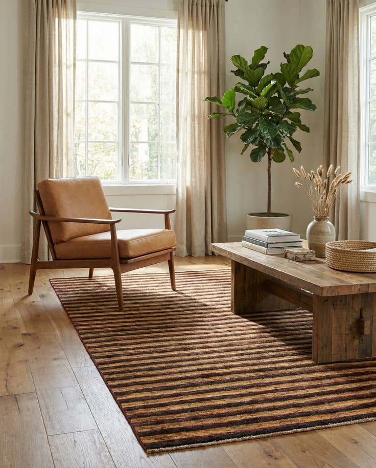 Detail image of 4' 9 x 6' 9 Hand Knotted Modern Ziegler Rug