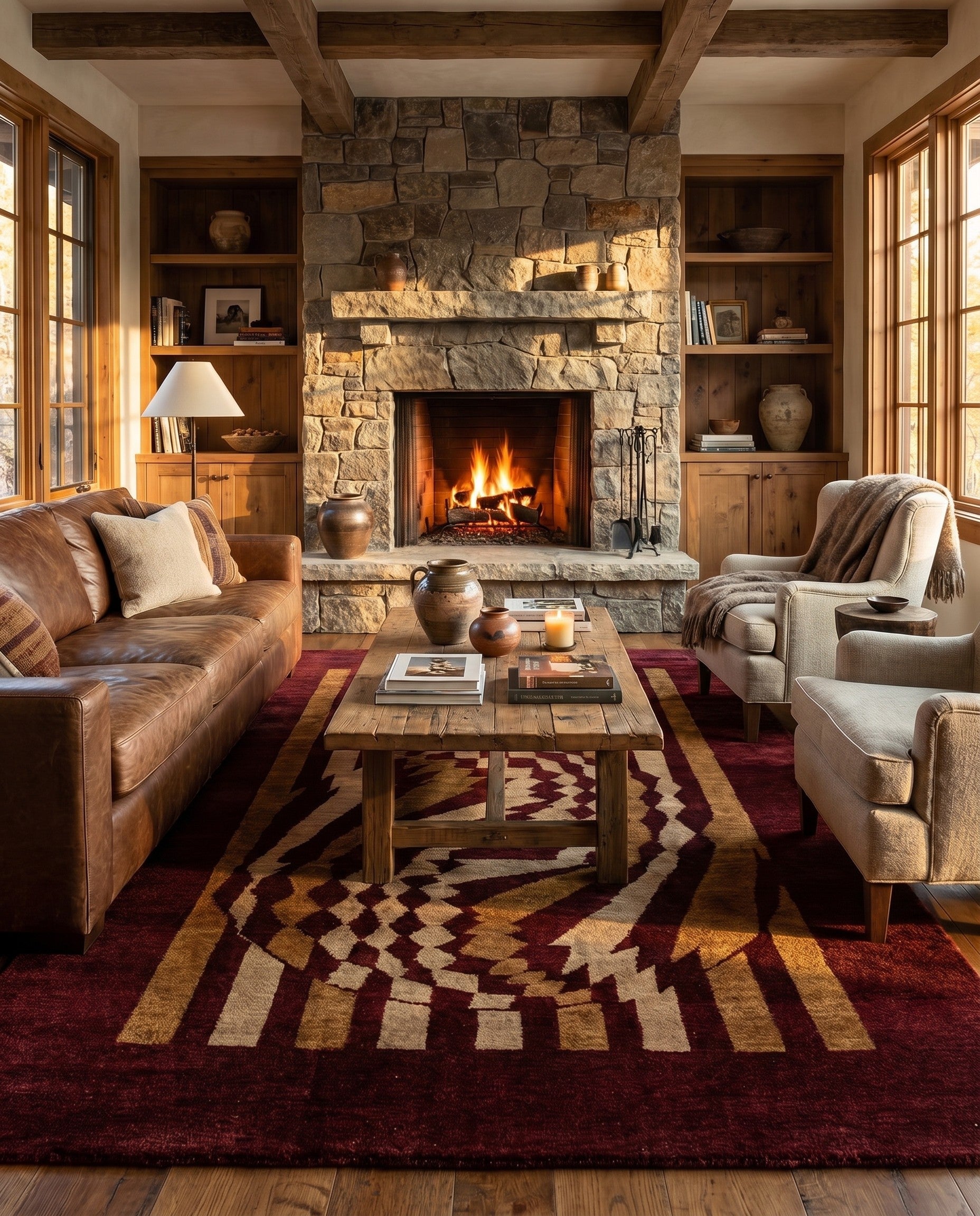 6' 7 x 9' 11 Hand Knotted Gabbeh Wool Rug